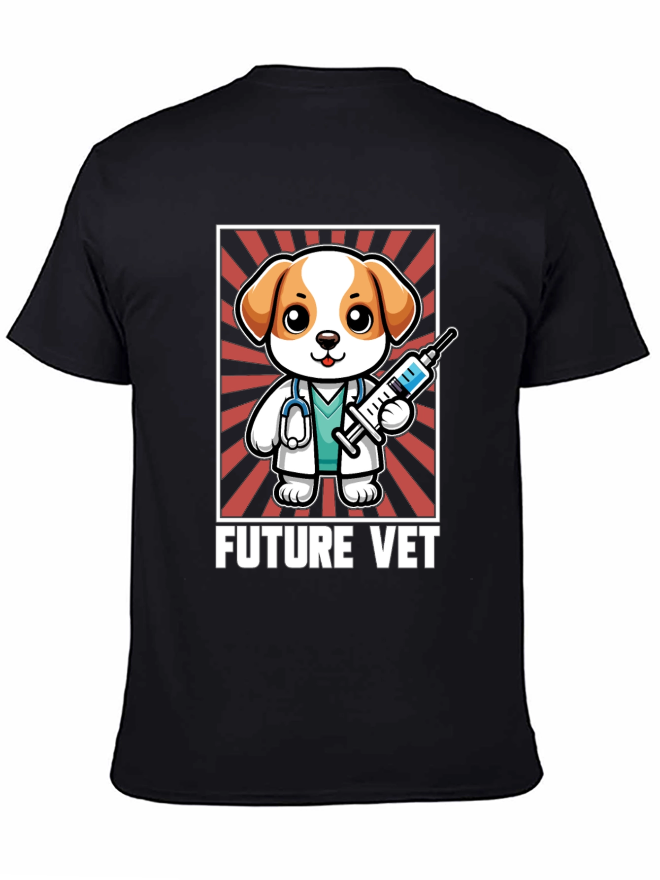 Future Vet T-Shirt: Cartoon Dog with Syringe