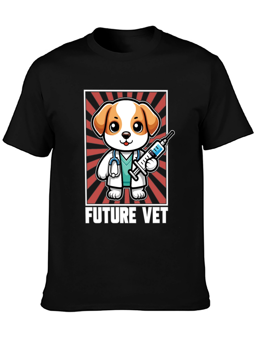 Future Vet T-Shirt: Cartoon Dog with Syringe