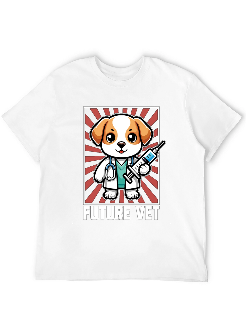 Future Vet T-Shirt: Cartoon Dog with Syringe