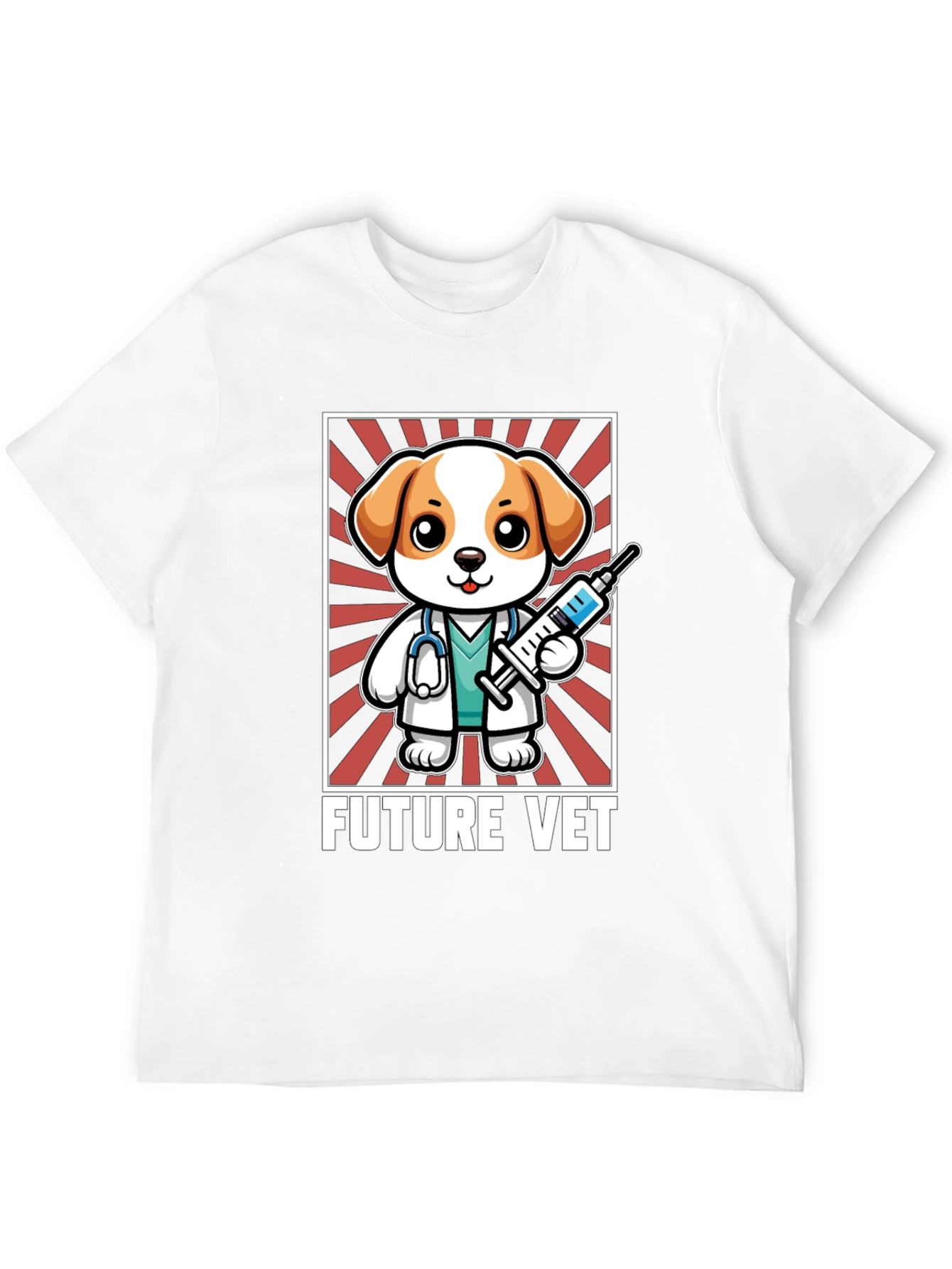 Future Vet T-Shirt: Cartoon Dog with Syringe