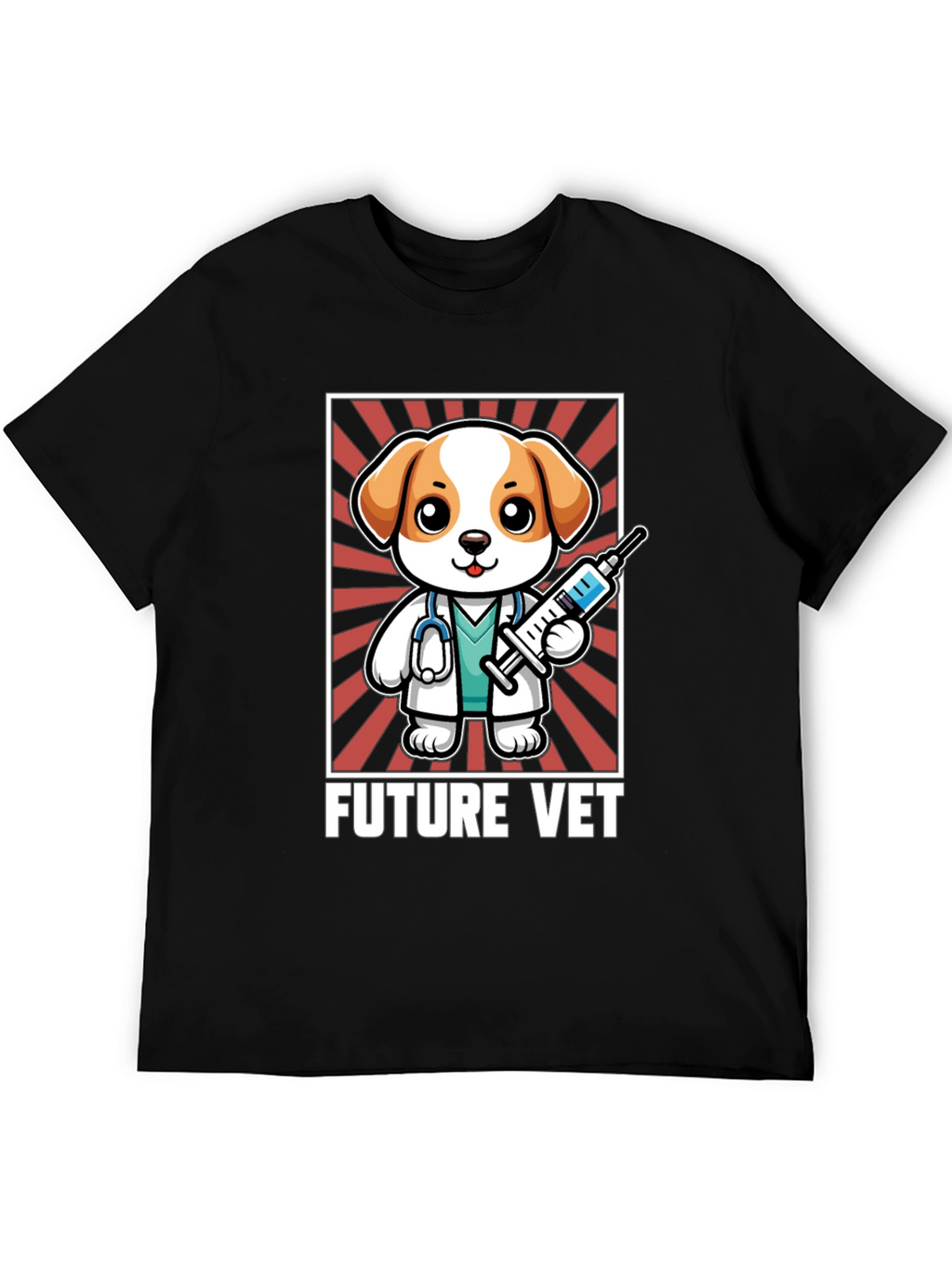 Future Vet T-Shirt: Cartoon Dog with Syringe