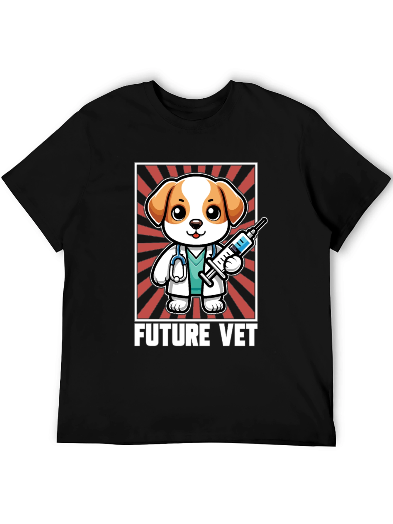 Future Vet T-Shirt: Cartoon Dog with Syringe