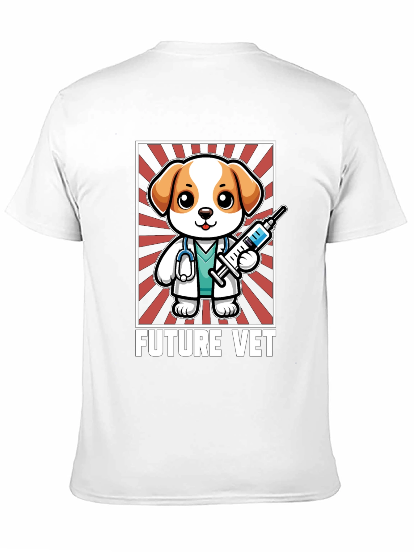 Future Vet T-Shirt: Cartoon Dog with Syringe