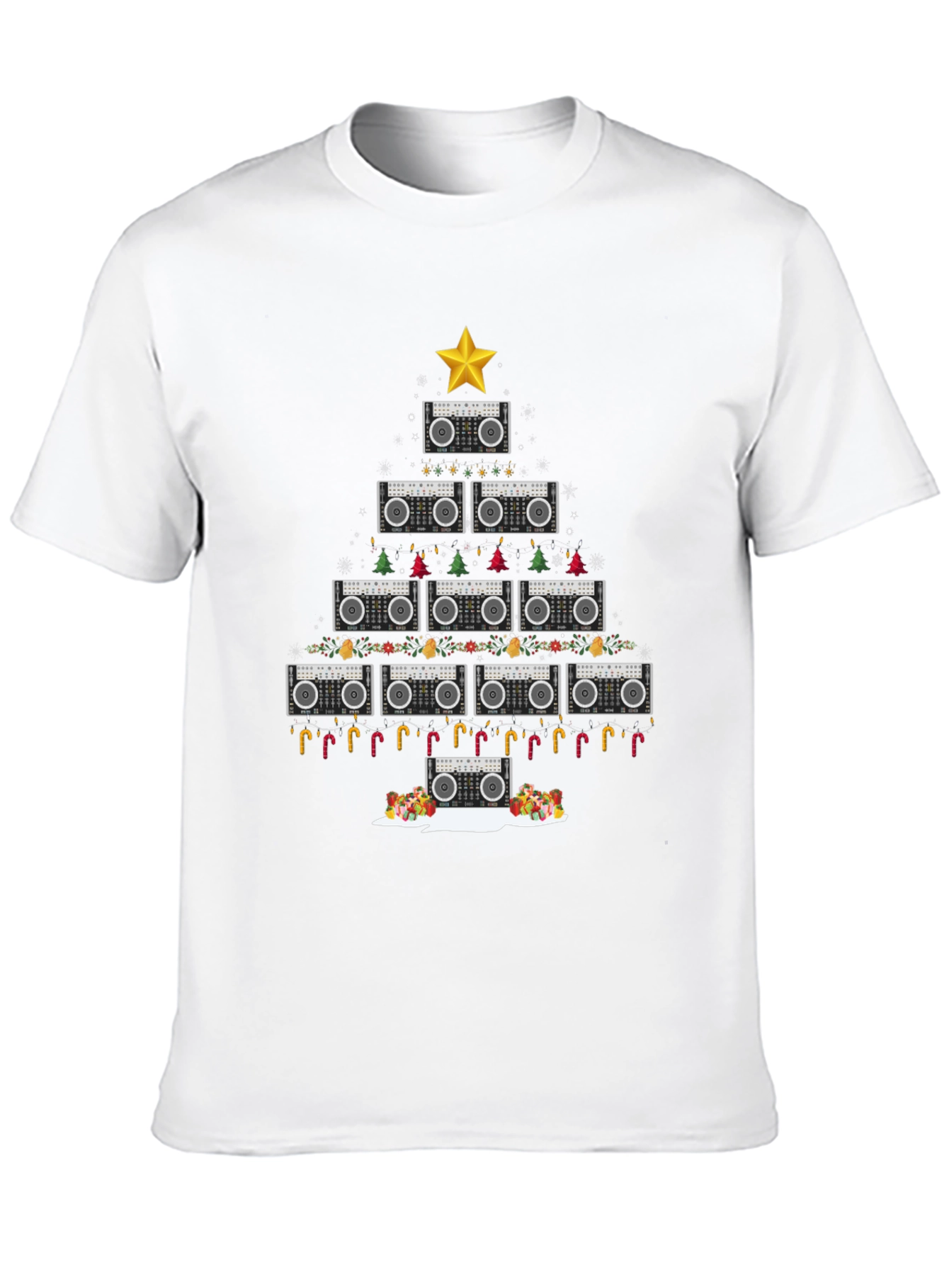 Boombox Christmas Tree T-Shirt