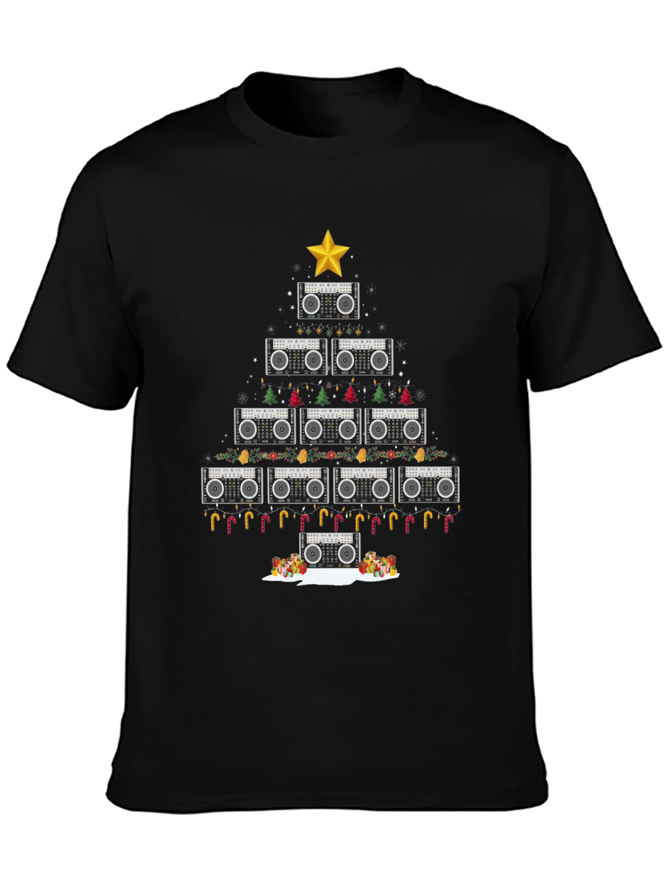 Boombox Christmas Tree T-Shirt