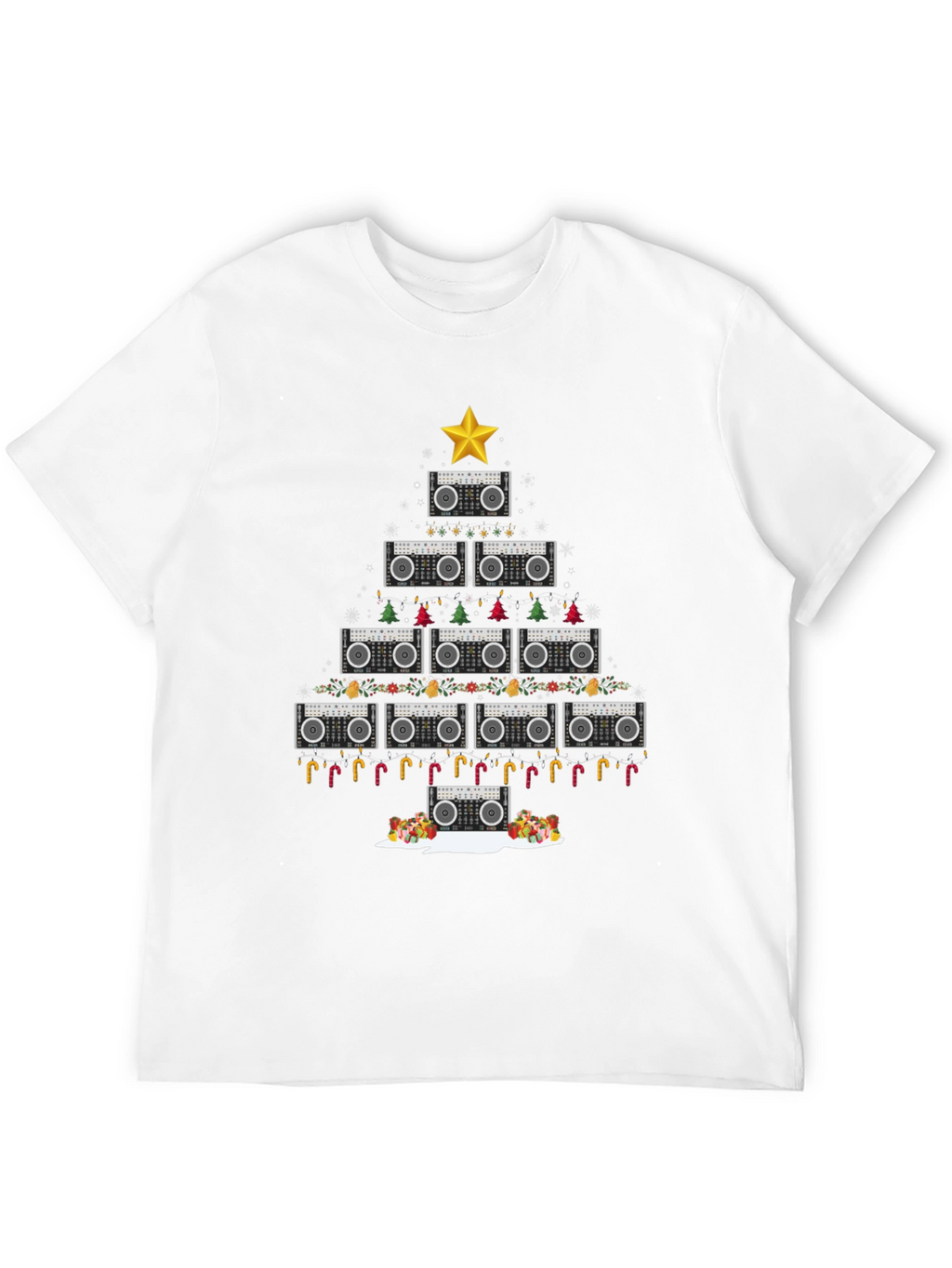 Boombox Christmas Tree T-Shirt