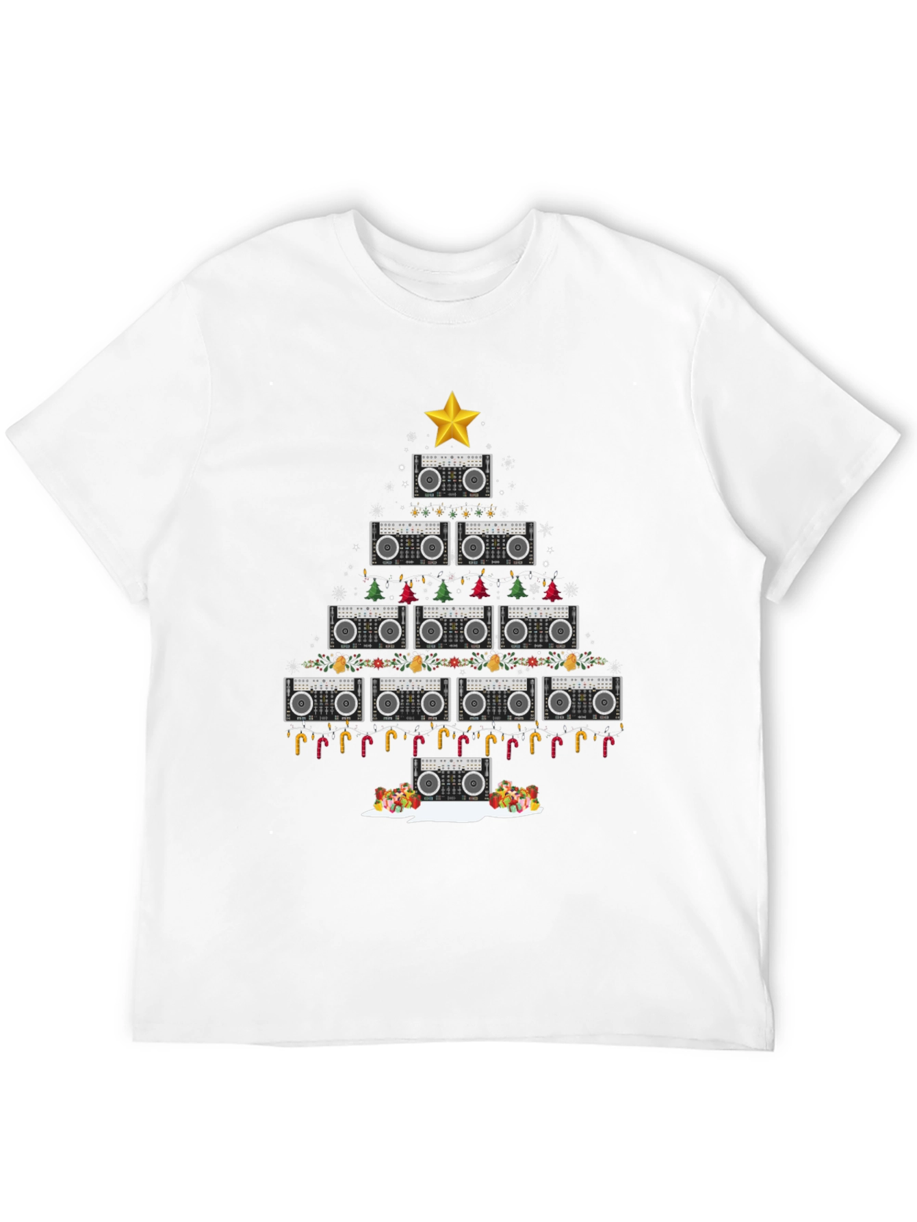 Boombox Christmas Tree T-Shirt