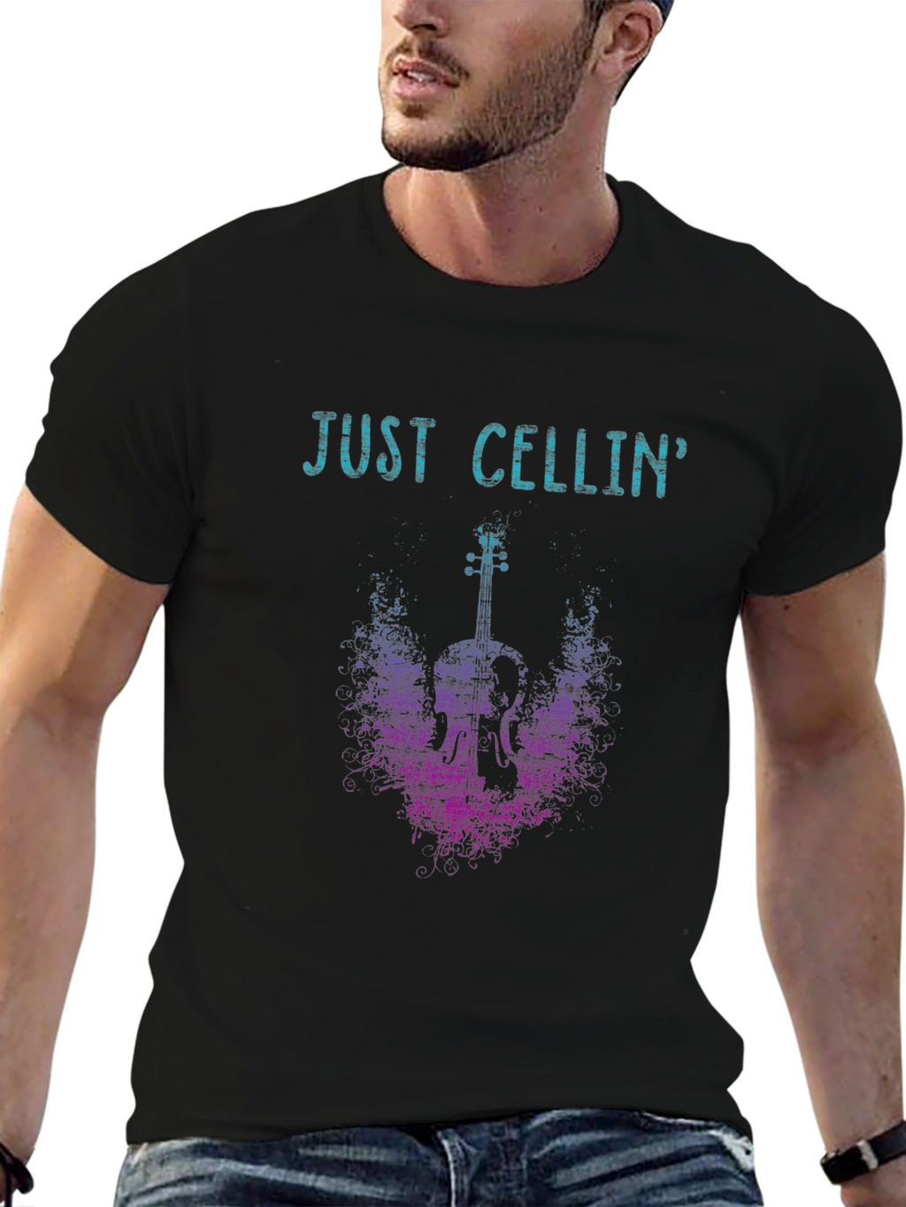 Just Cellin Graphic Print Black T-Shirt