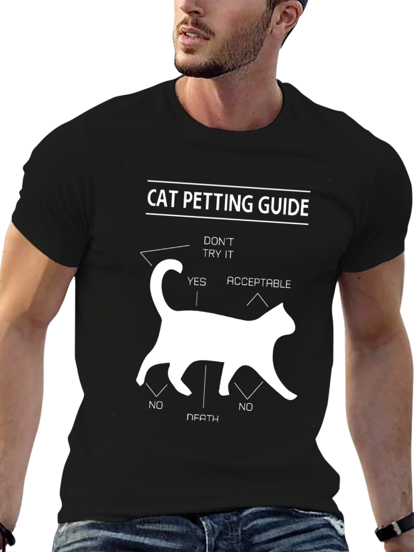 Cat Petting Guide T-Shirt - Funny Cat Lover Tee