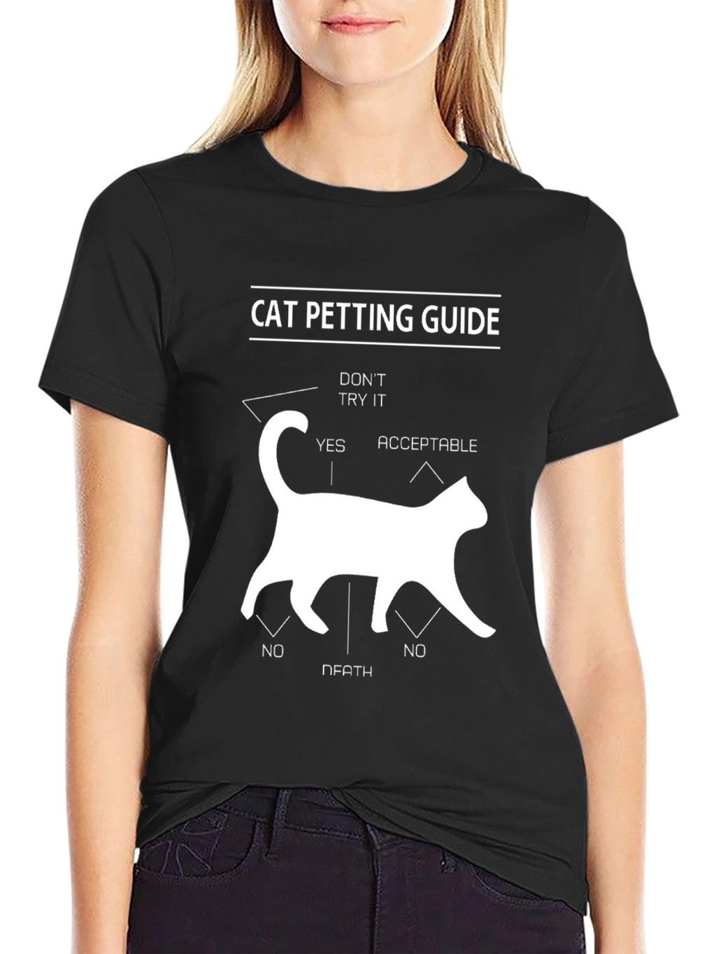 Cat Petting Guide T-Shirt - Funny Cat Lover Tee