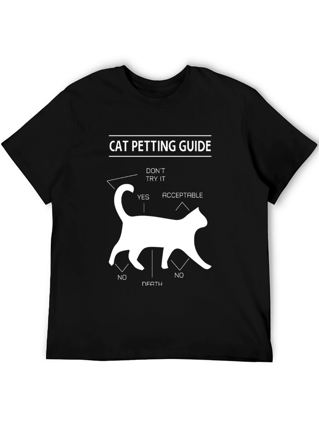 Cat Petting Guide T-Shirt - Funny Cat Lover Tee