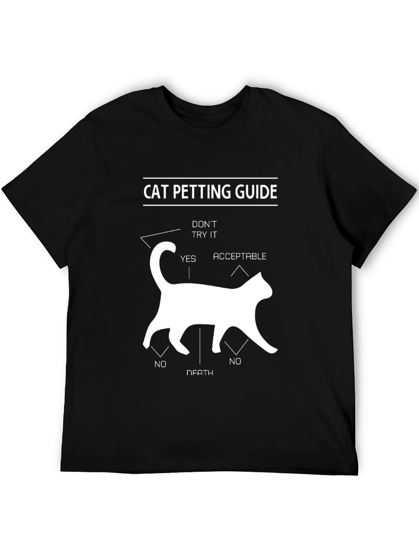 Cat Petting Guide T-Shirt - Funny Cat Lover Tee