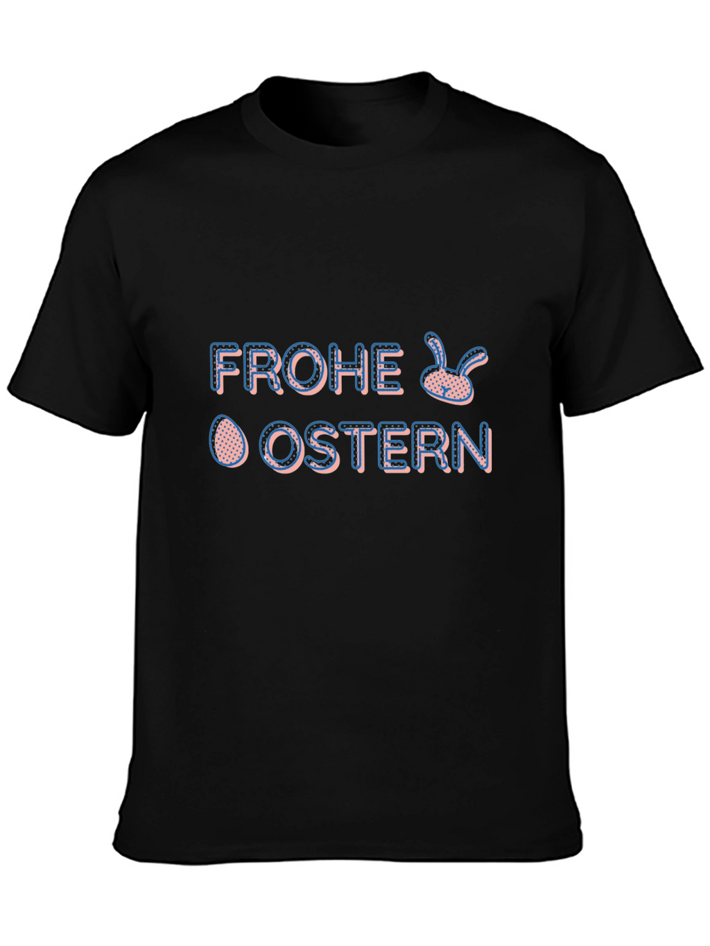 Frohe Ostern Easter Bunny T-Shirt - Black