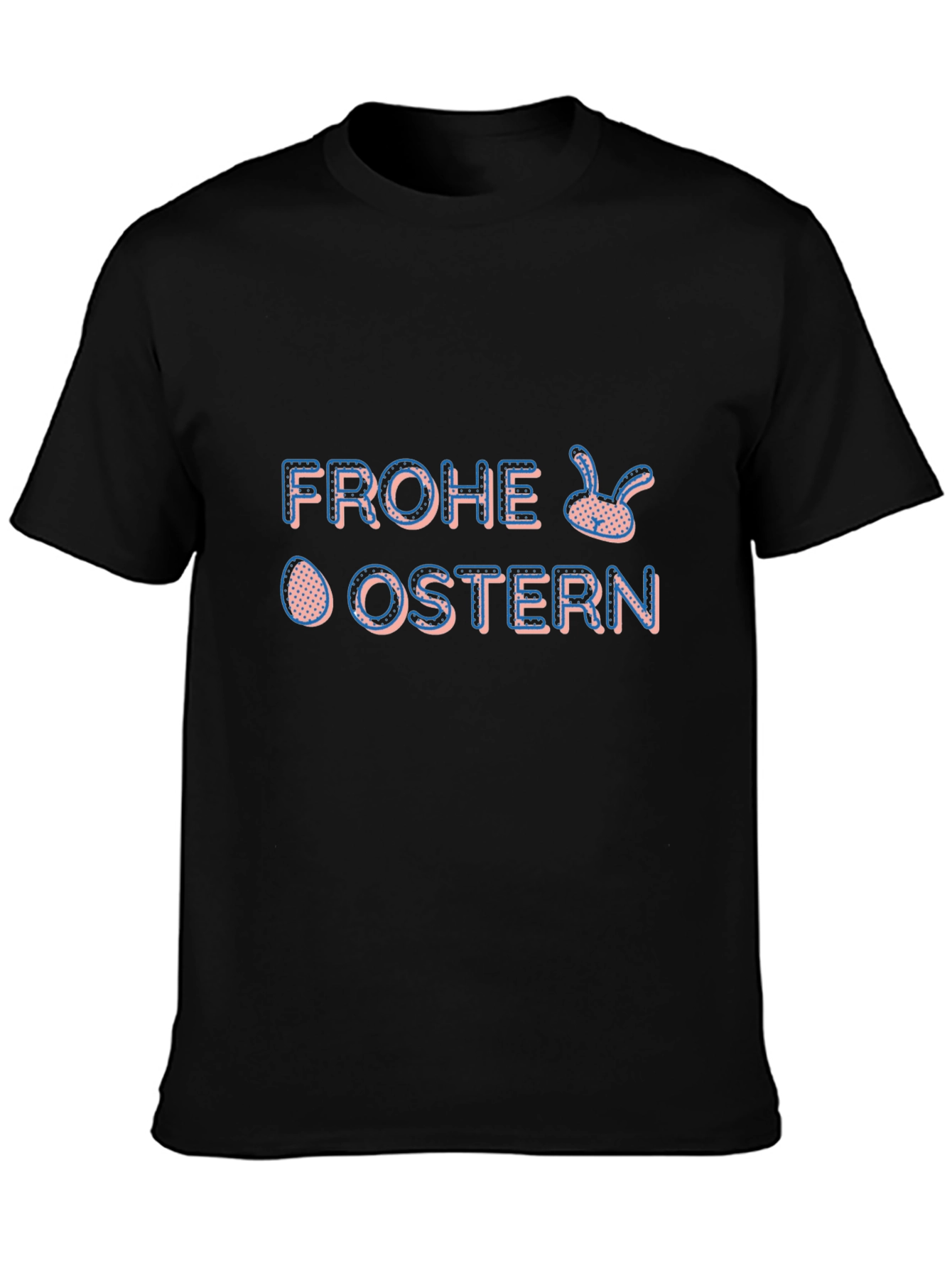 Frohe Ostern Easter Bunny T-Shirt - Black