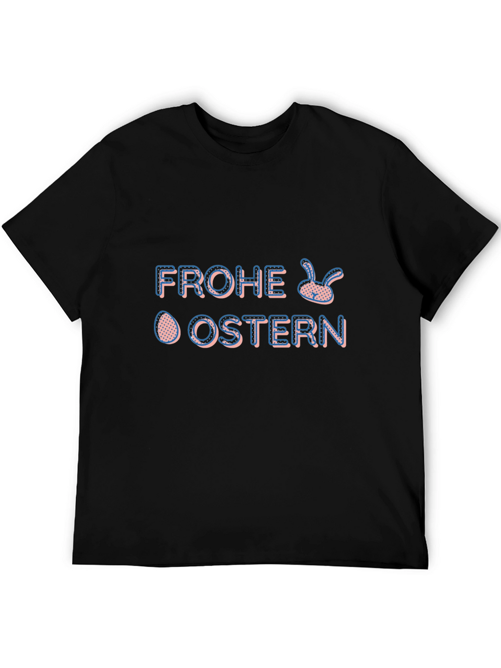 Frohe Ostern Easter Bunny T-Shirt - Black