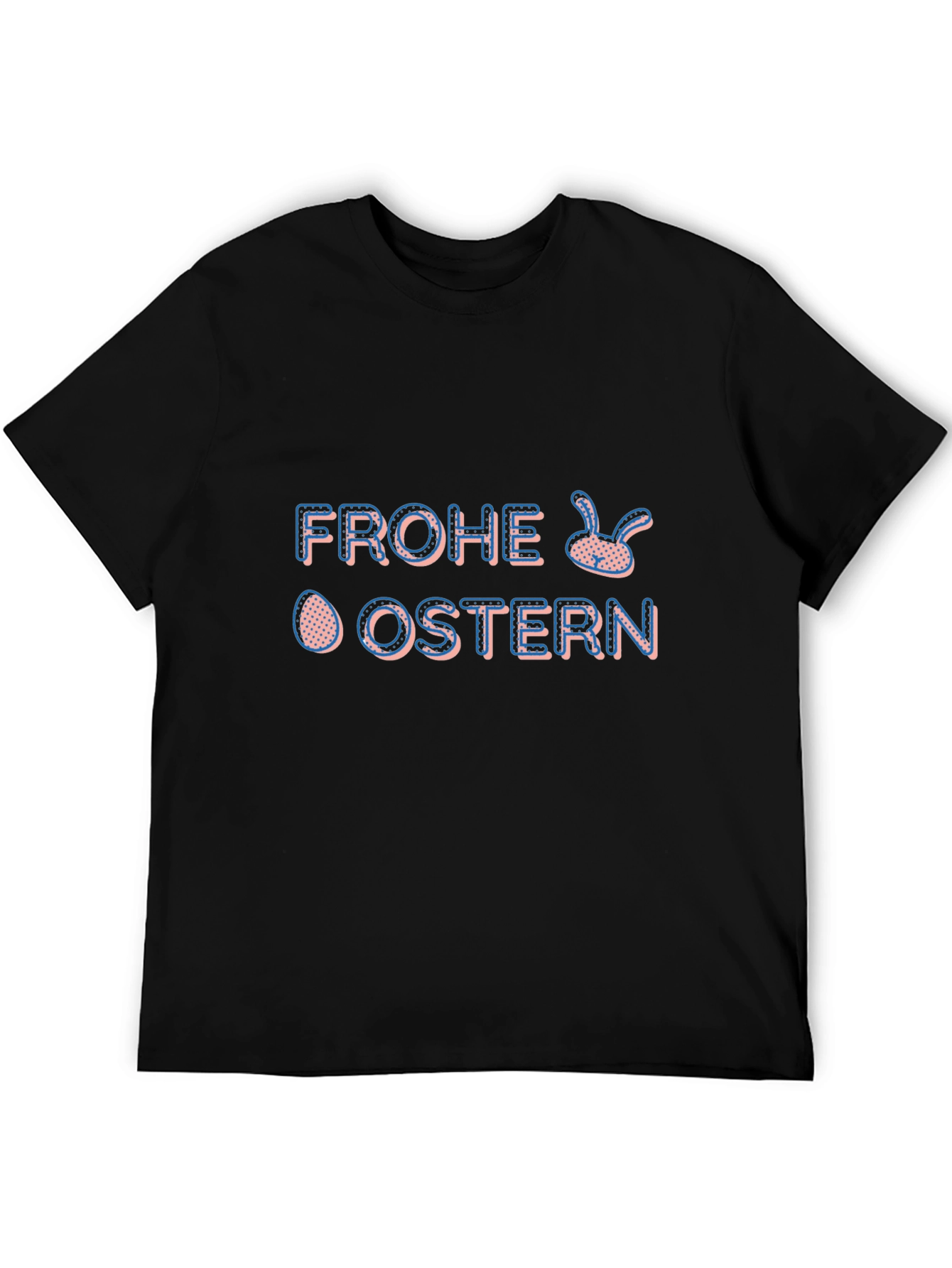 Frohe Ostern Easter Bunny T-Shirt - Black