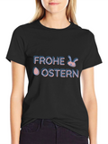 Frohe Ostern Easter Bunny T-Shirt - Black