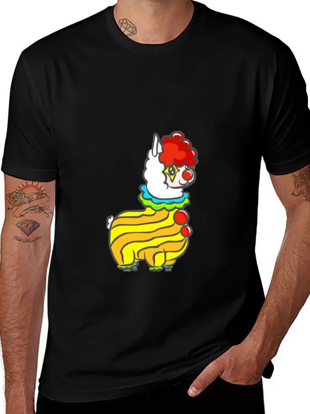 Clown Alpaca Black T-Shirt