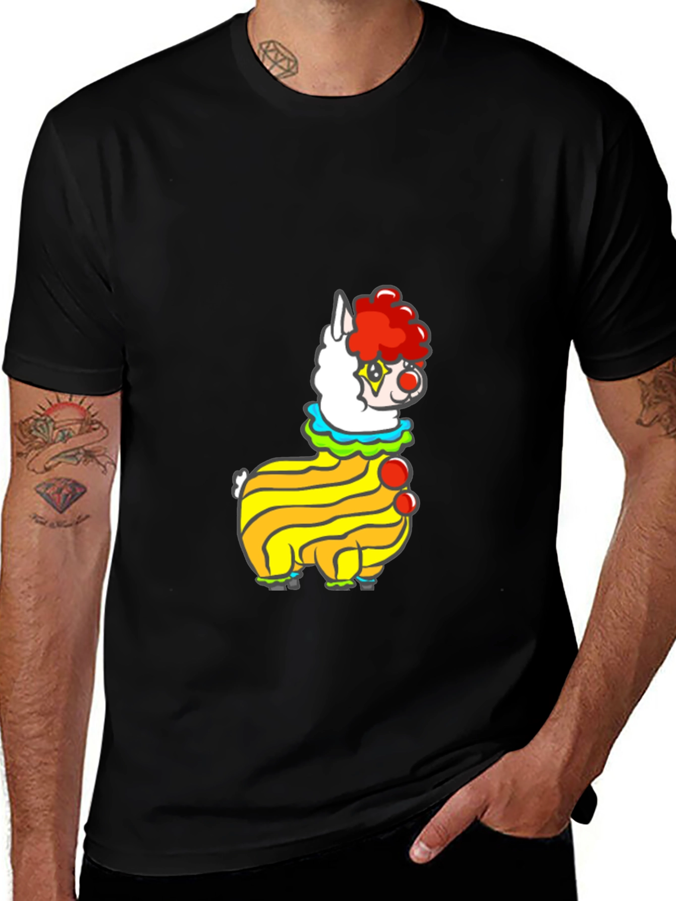 Clown Alpaca Black T-Shirt