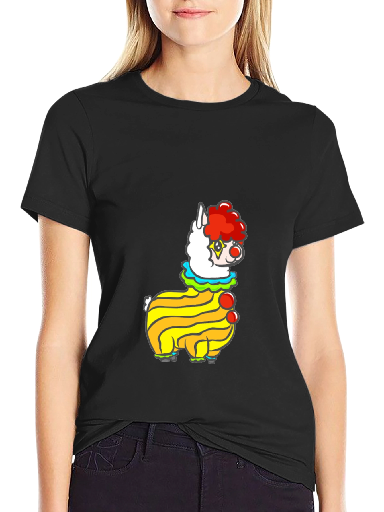 Clown Alpaca Black T-Shirt