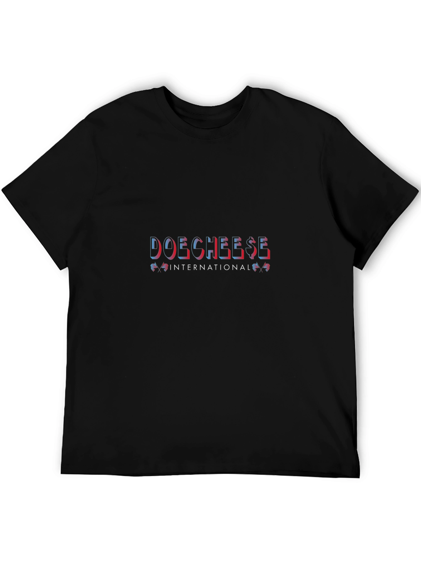 Doecheese International T-Shirt Black Crew Neck