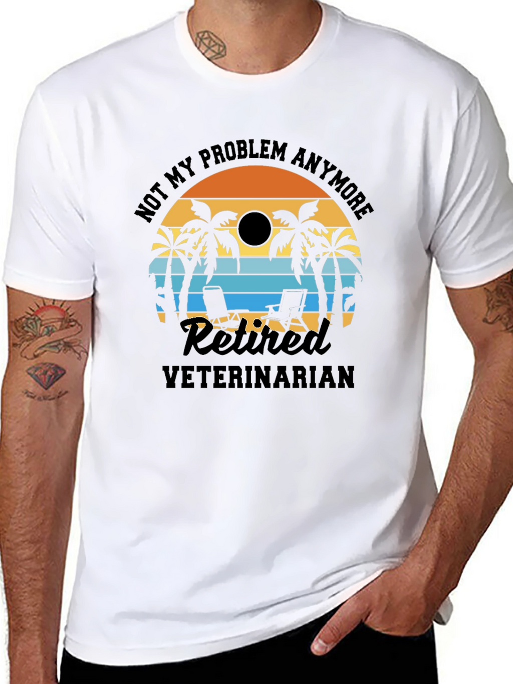 Retired Veterinarian Beach T-Shirt