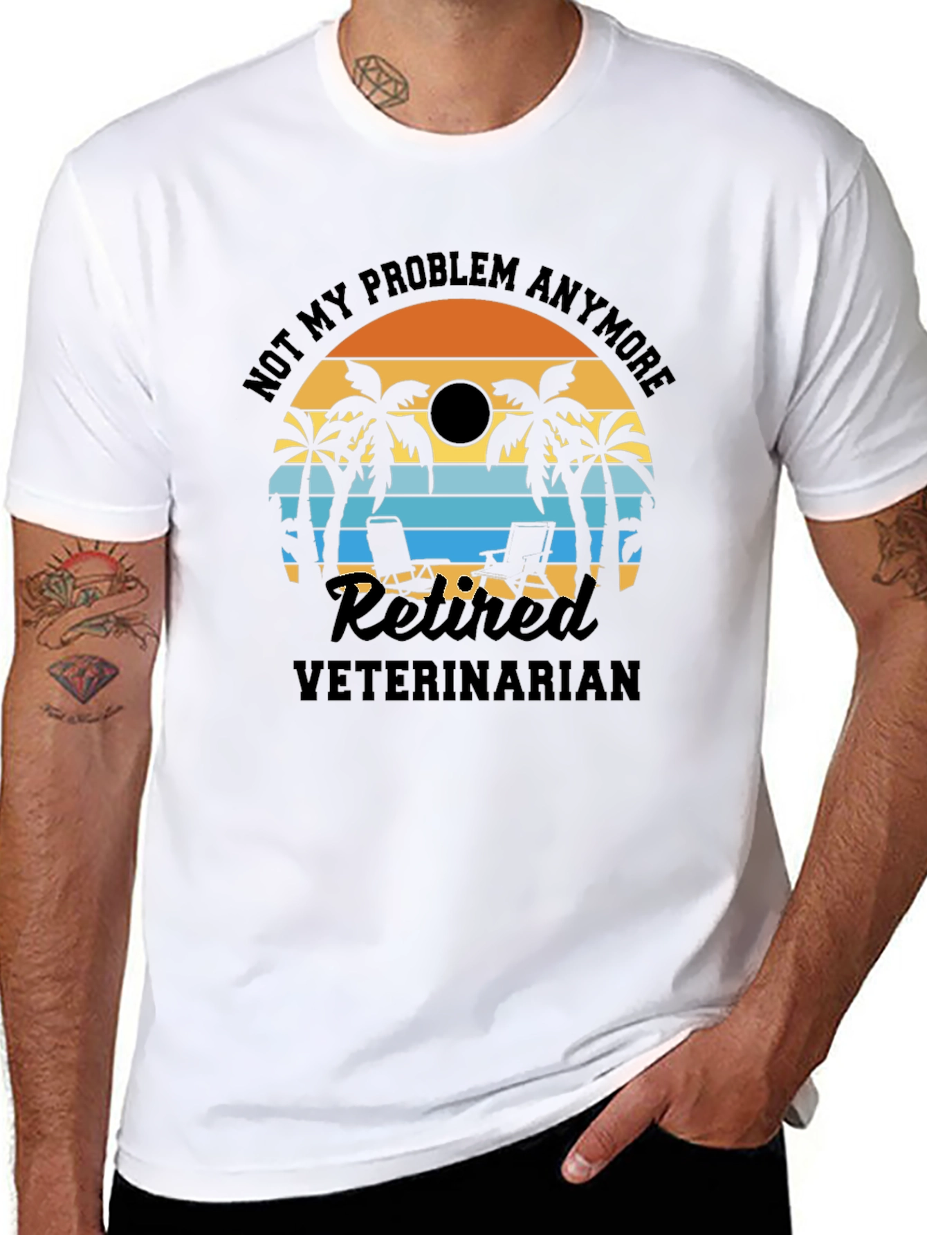 Retired Veterinarian Beach T-Shirt