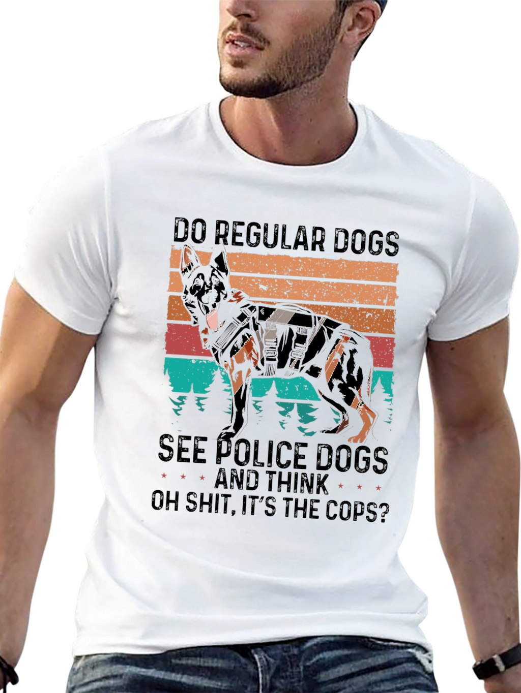 Police Dog T-Shirt Funny K9 Cop Apparel