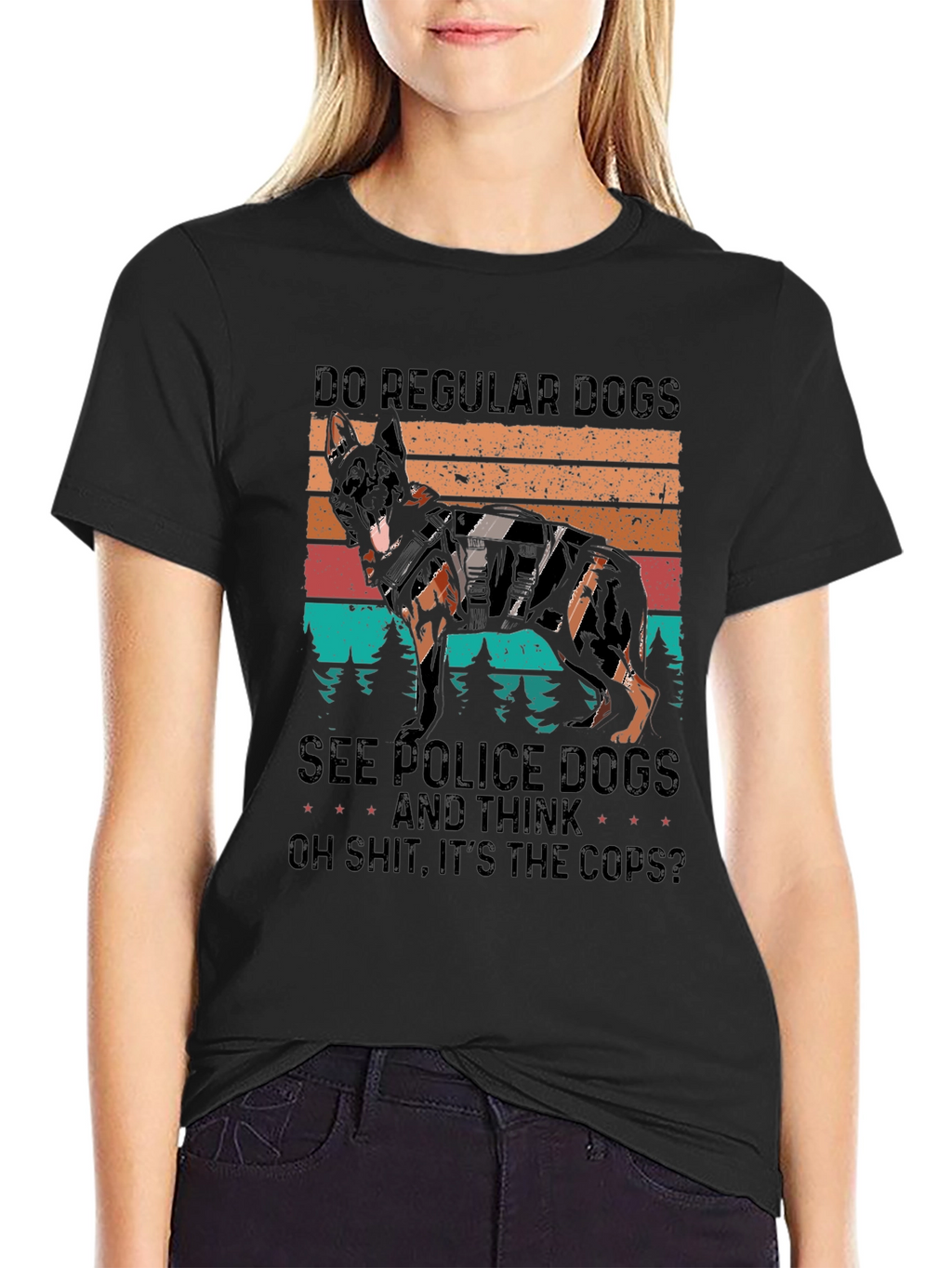 Police Dog T-Shirt Funny K9 Cop Apparel