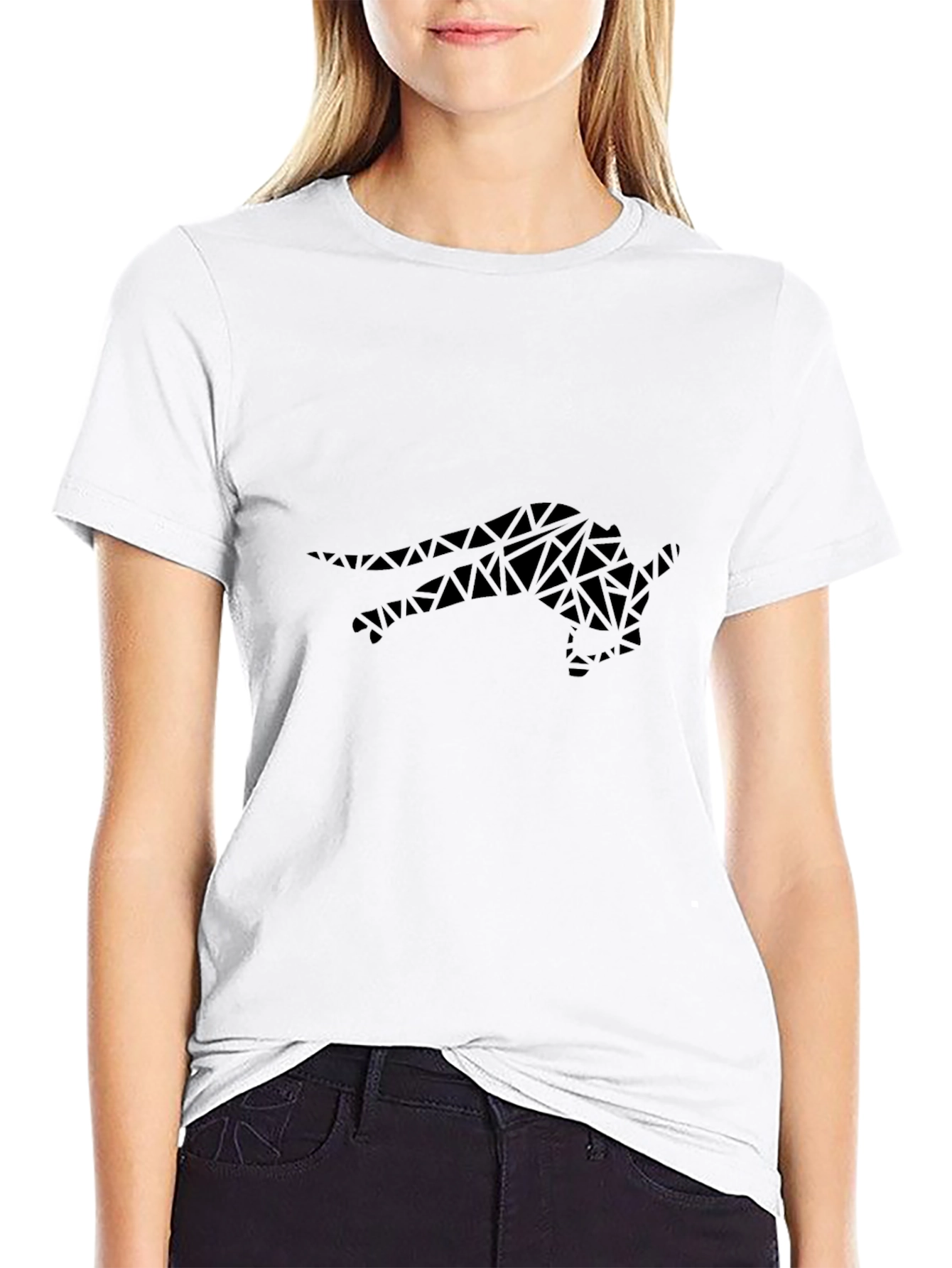 Geometric Buffalo Graphic Black T-Shirt
