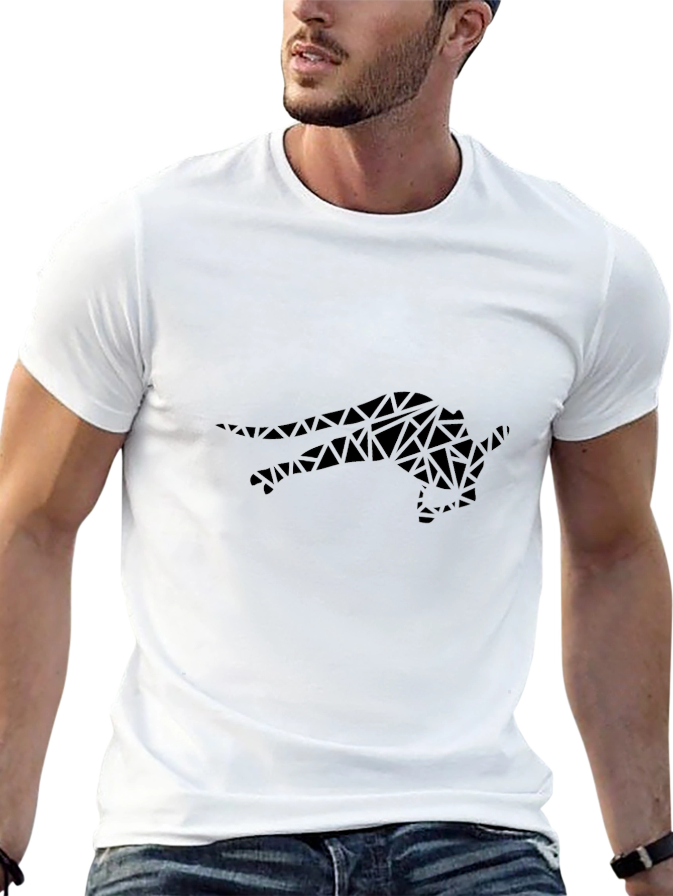 Geometric Buffalo Graphic Black T-Shirt