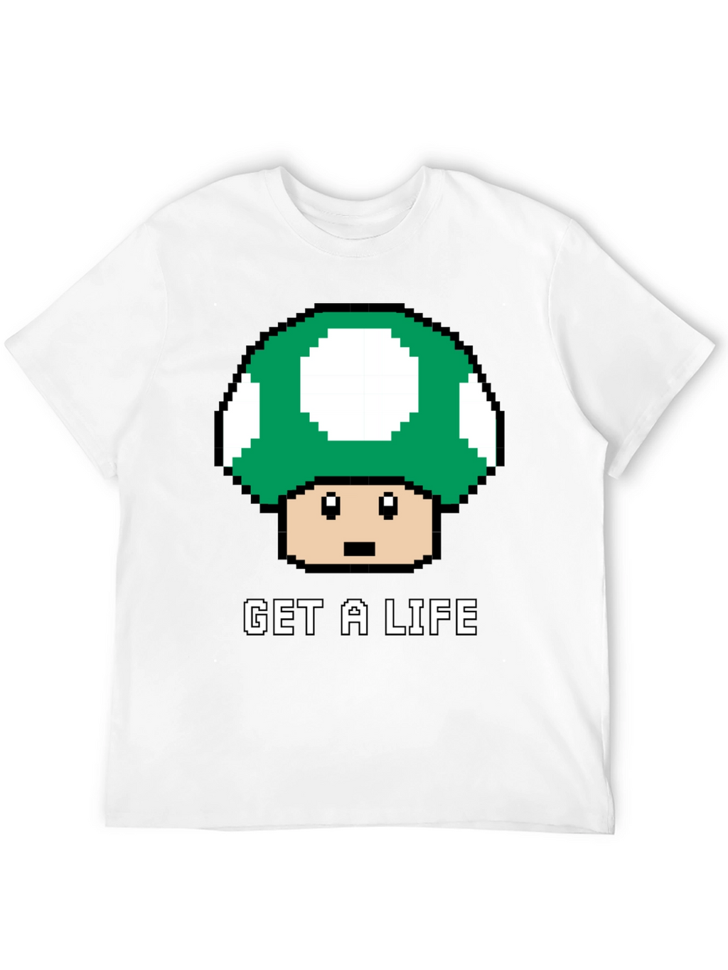 Get a Life Mushroom Pixel Art T-Shirt