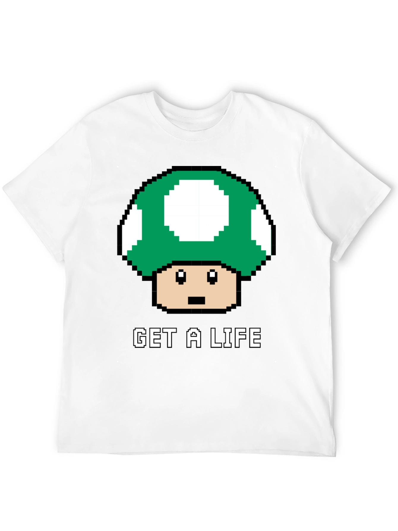 Get a Life Mushroom Pixel Art T-Shirt