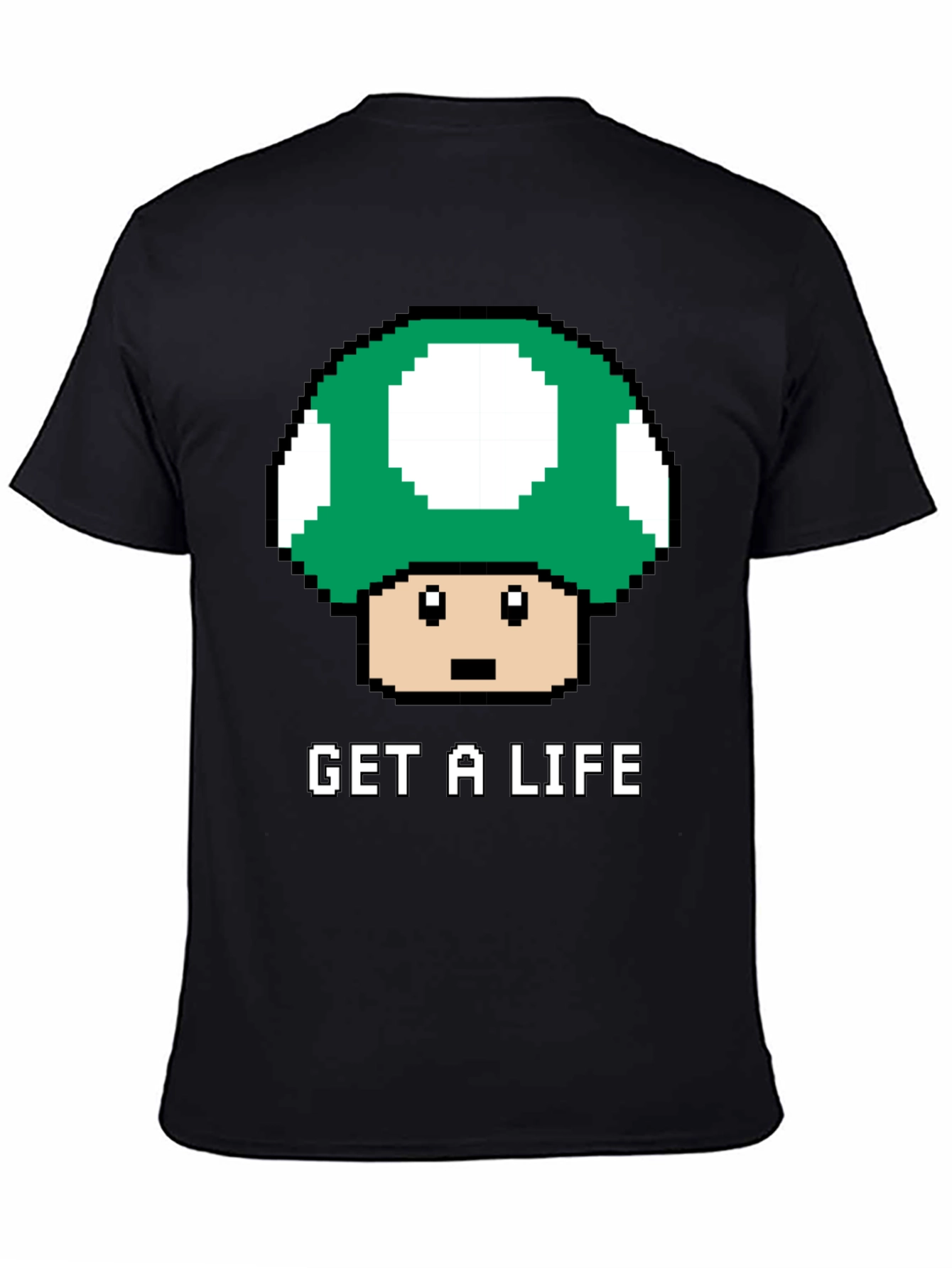 Get a Life Mushroom Pixel Art T-Shirt