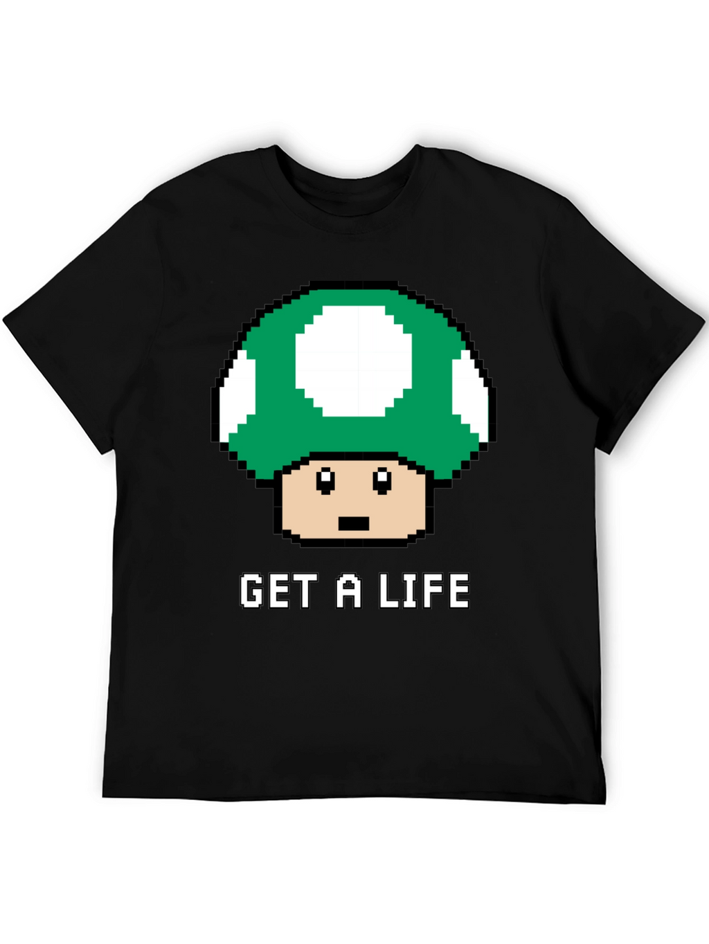 Get a Life Mushroom Pixel Art T-Shirt