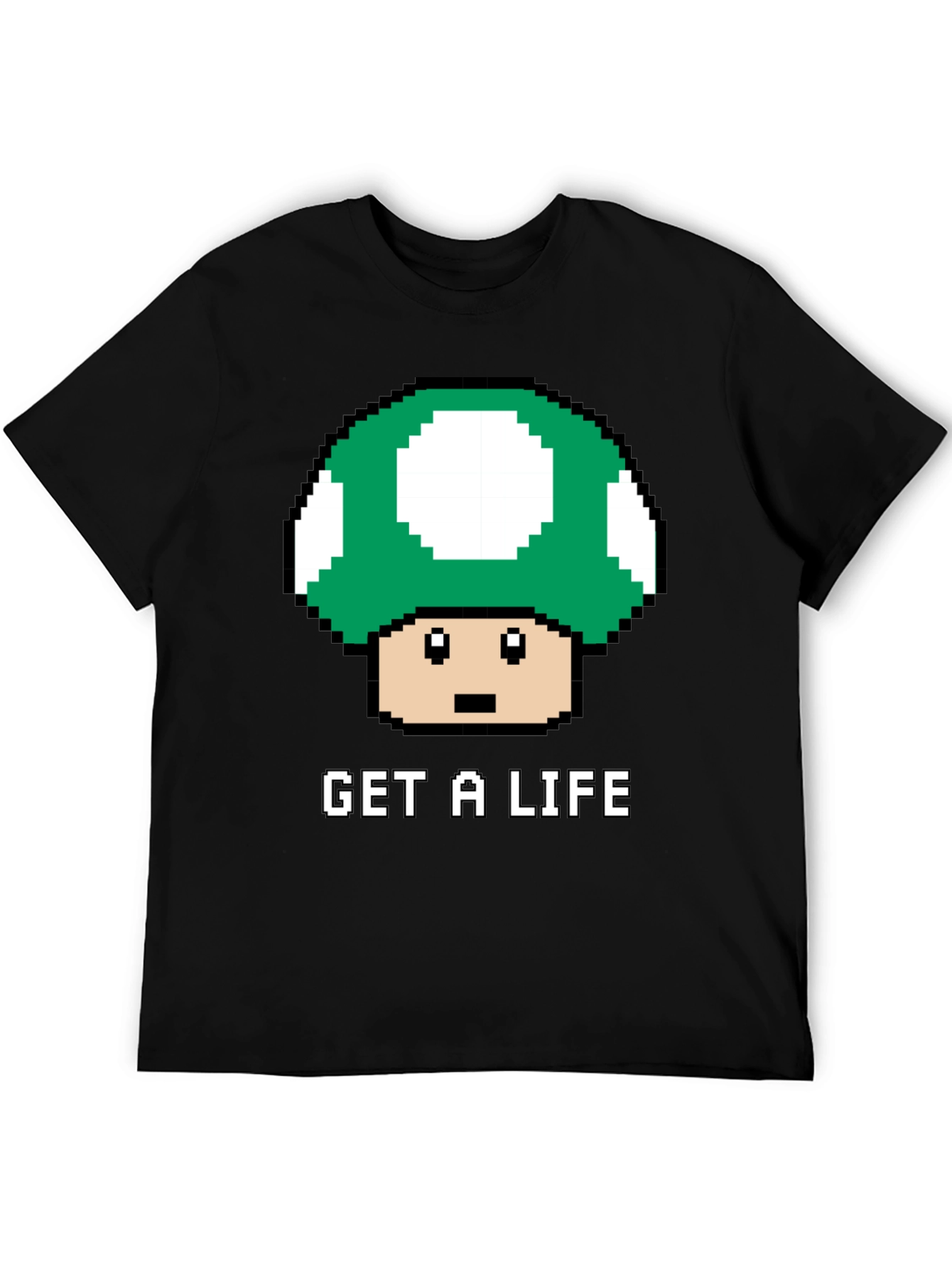Get a Life Mushroom Pixel Art T-Shirt