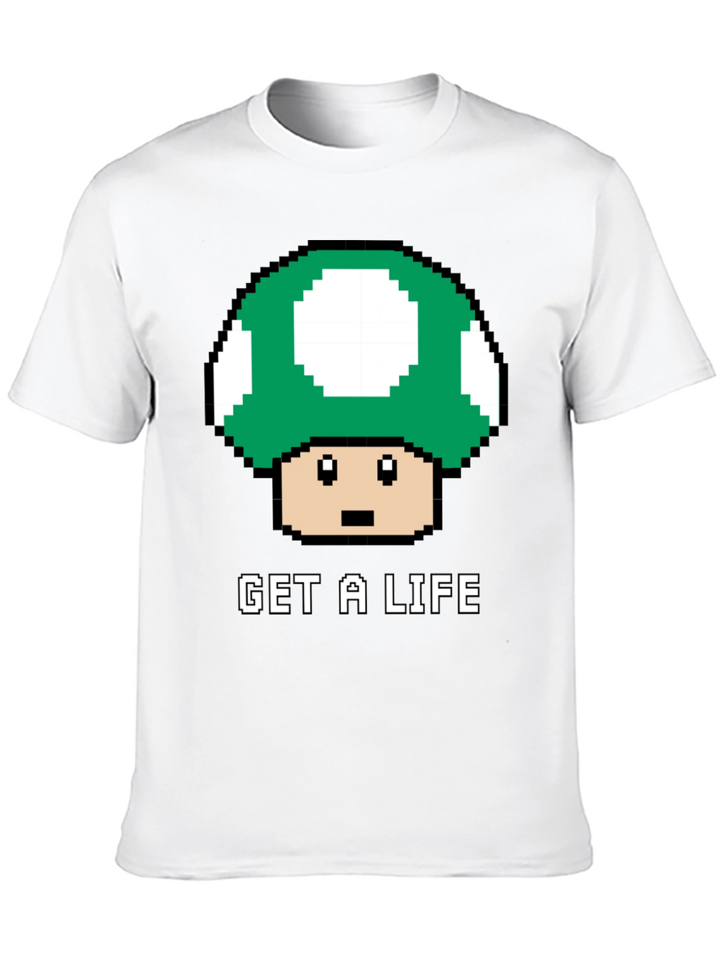 Get a Life Mushroom Pixel Art T-Shirt