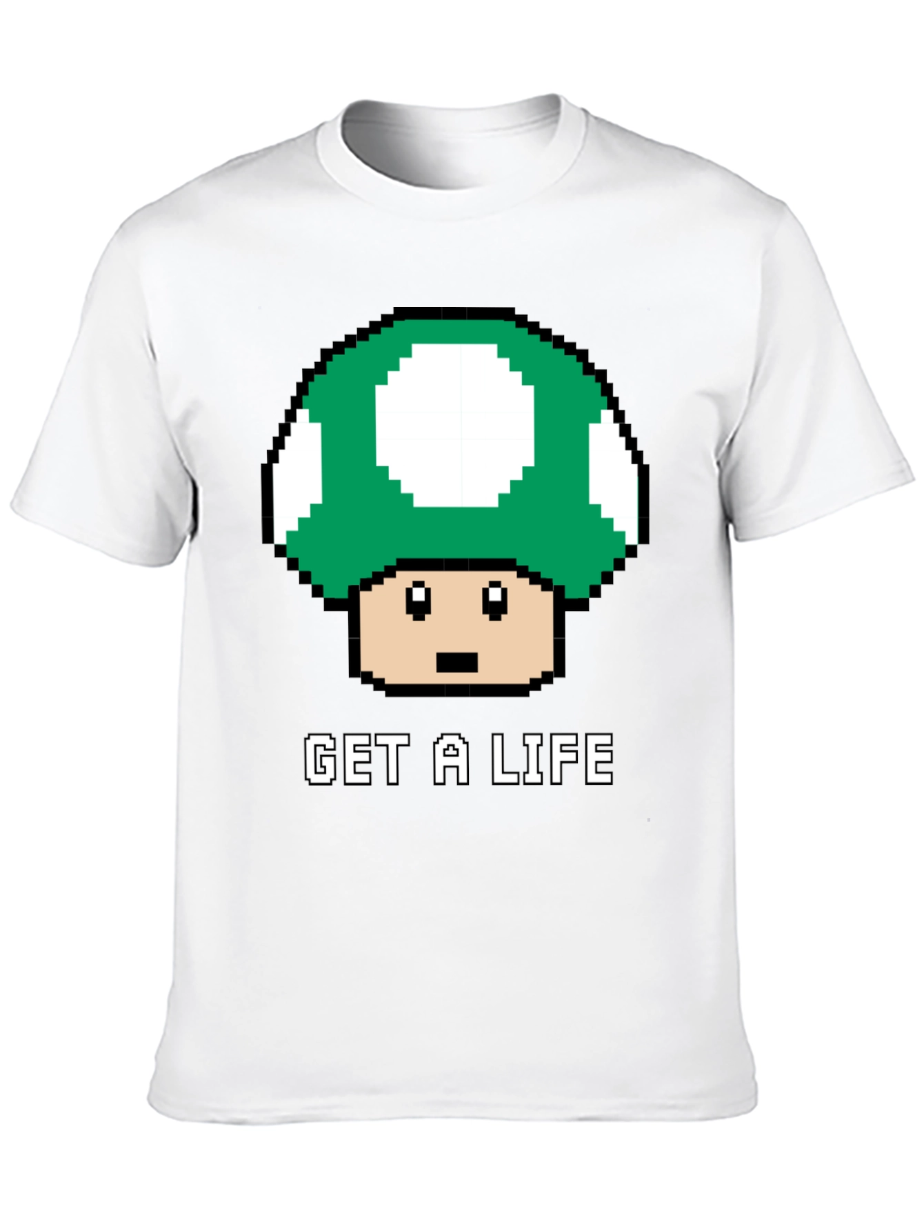 Get a Life Mushroom Pixel Art T-Shirt