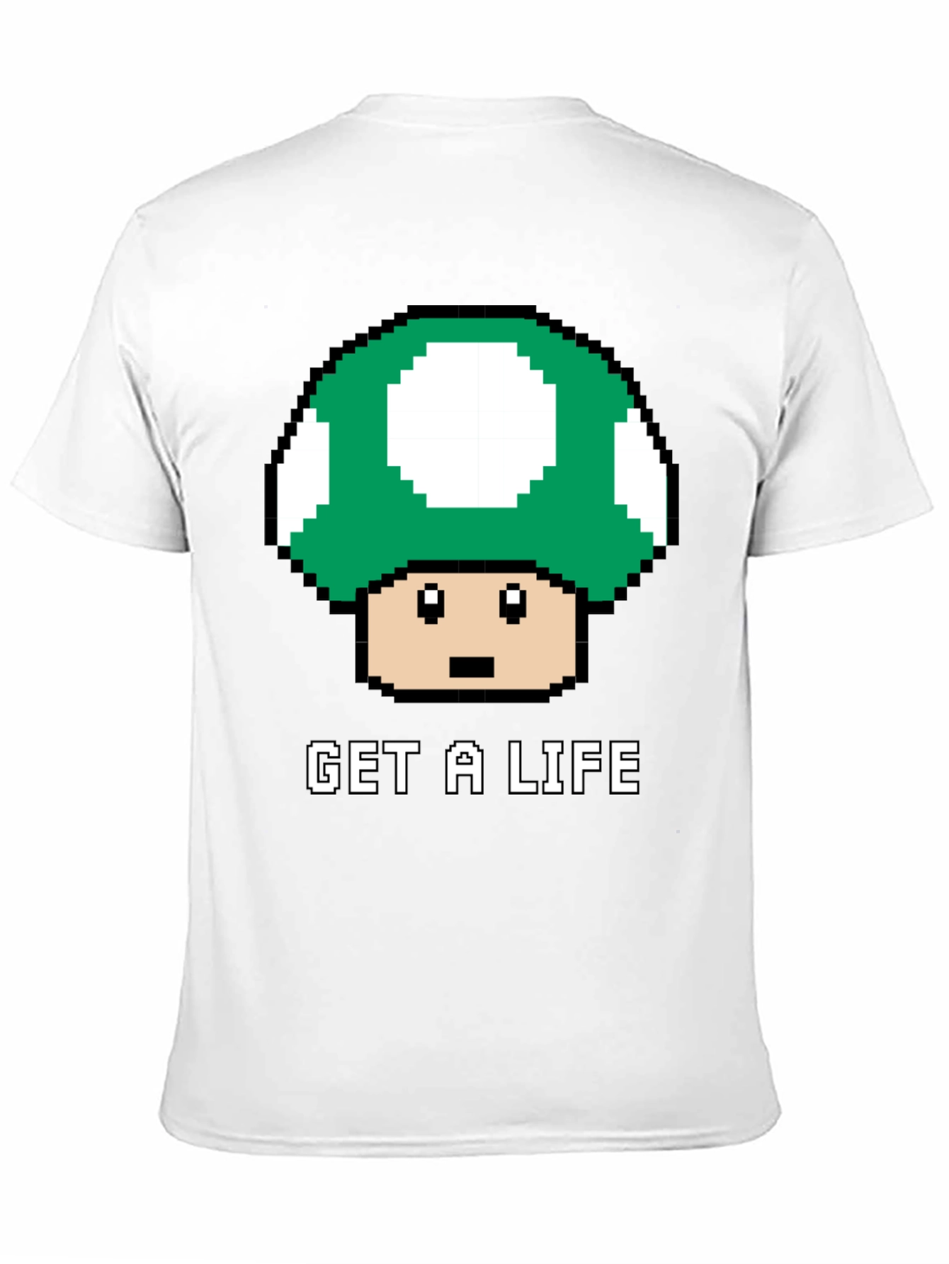 Get a Life Mushroom Pixel Art T-Shirt