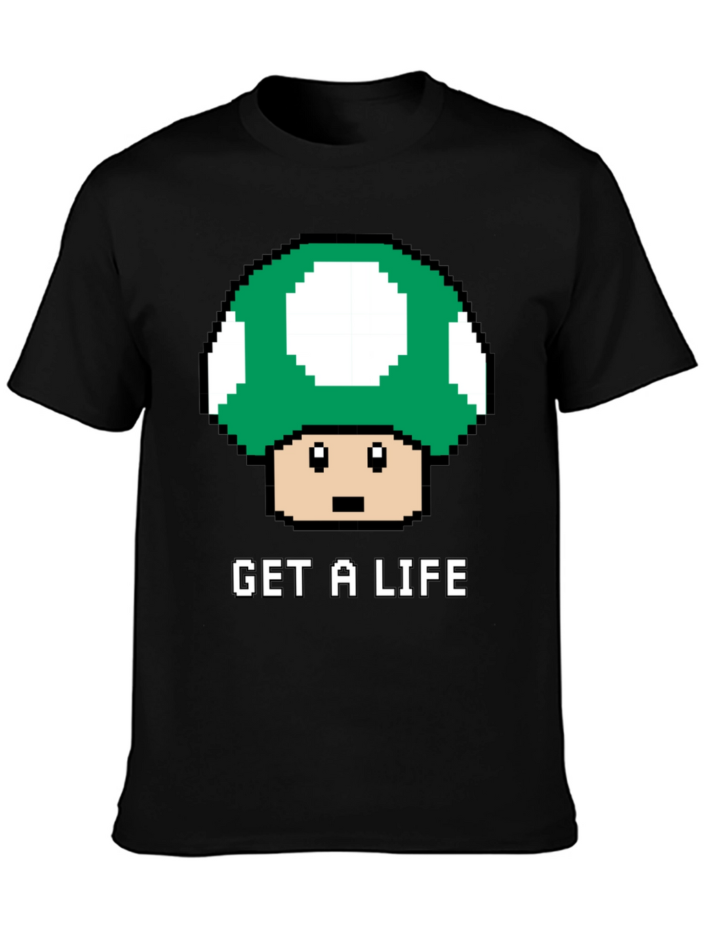 Get a Life Mushroom Pixel Art T-Shirt