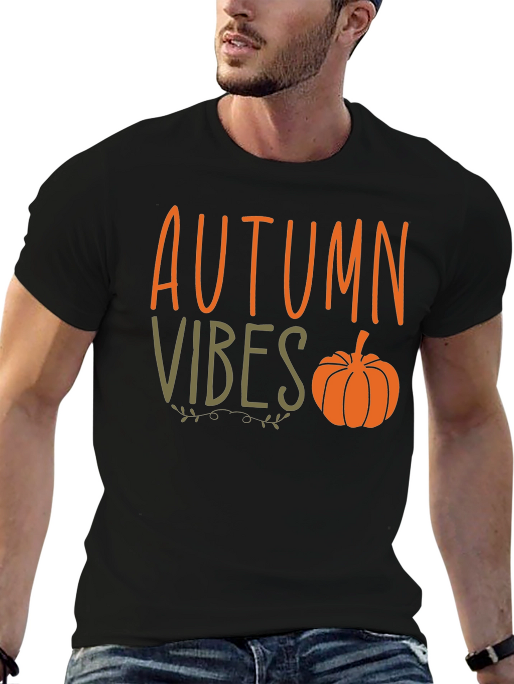 Autumn Vibes Pumpkin Graphic Tee - Stylish Fall Apparel