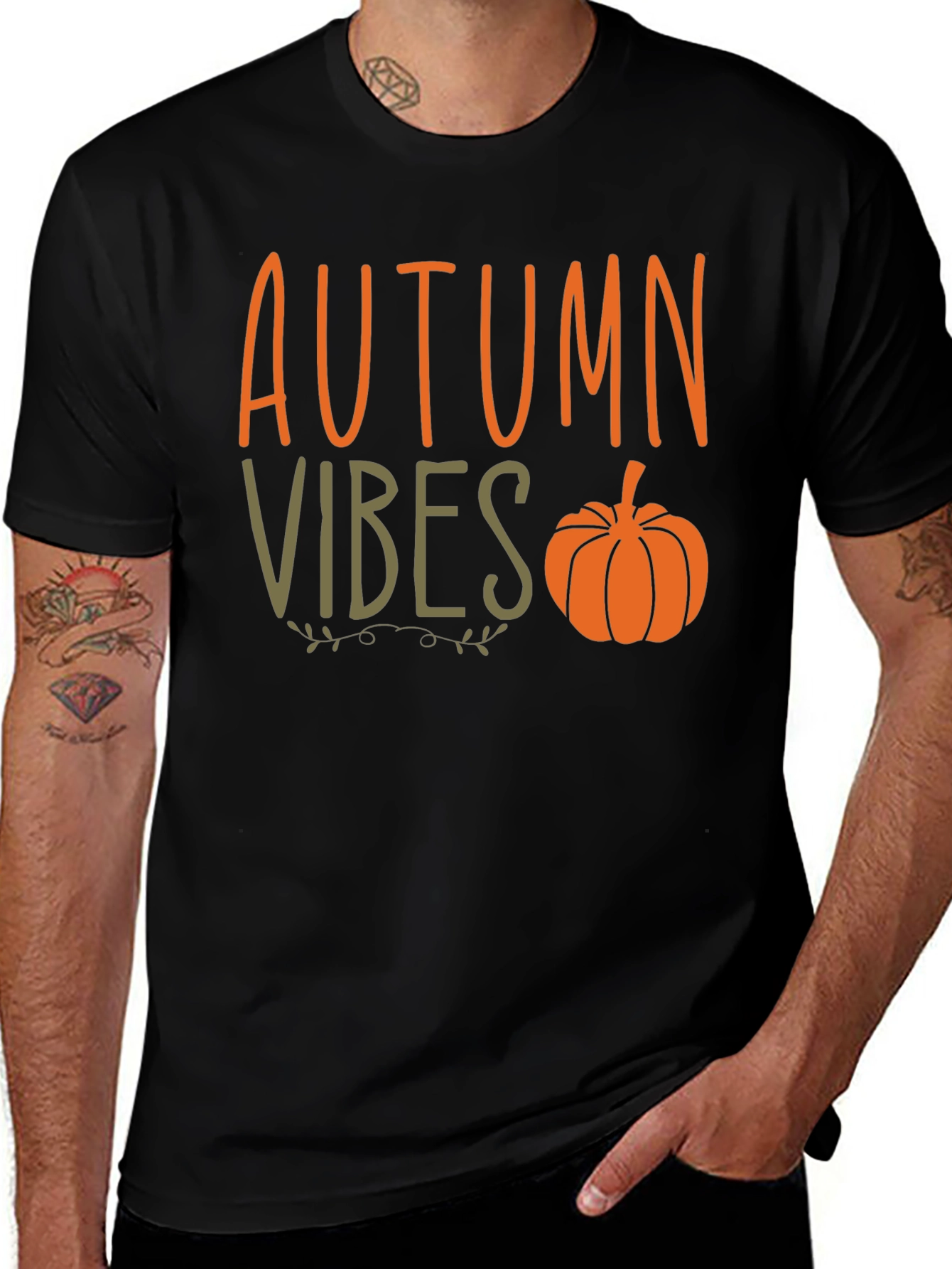 Autumn Vibes Pumpkin Graphic Tee - Stylish Fall Apparel