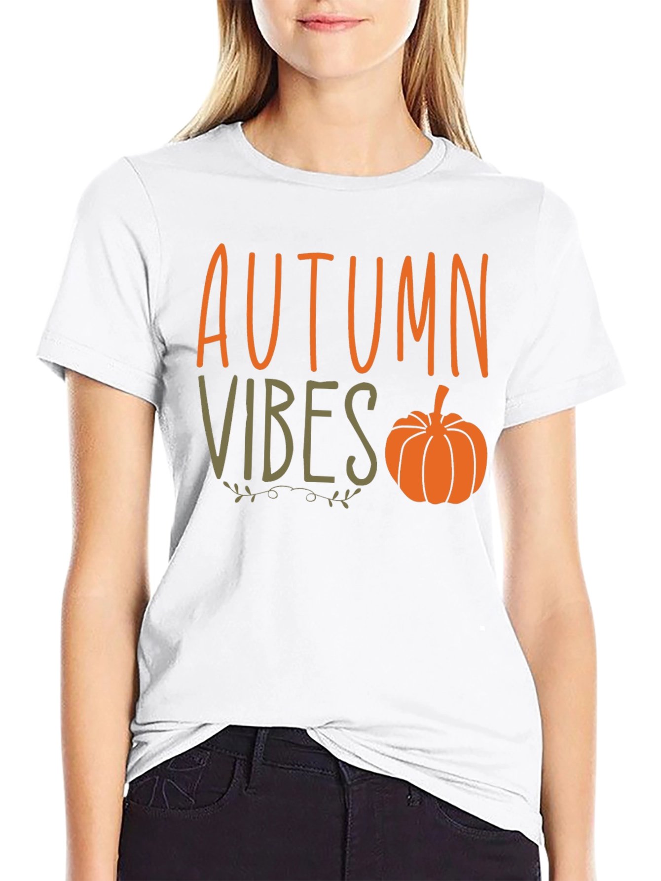 Autumn Vibes Pumpkin Graphic Tee - Stylish Fall Apparel