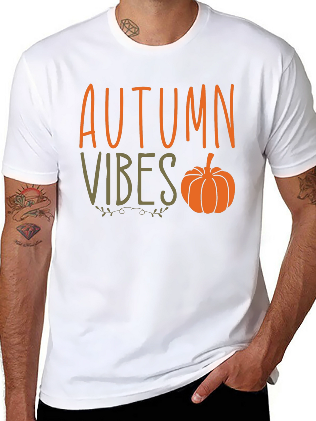 Autumn Vibes Pumpkin Graphic Tee - Stylish Fall Apparel