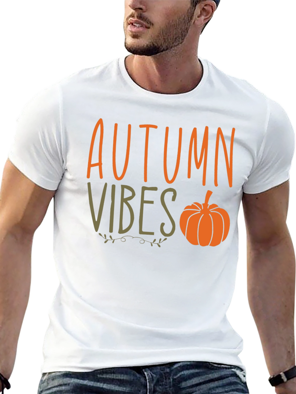 Autumn Vibes Pumpkin Graphic Tee - Stylish Fall Apparel