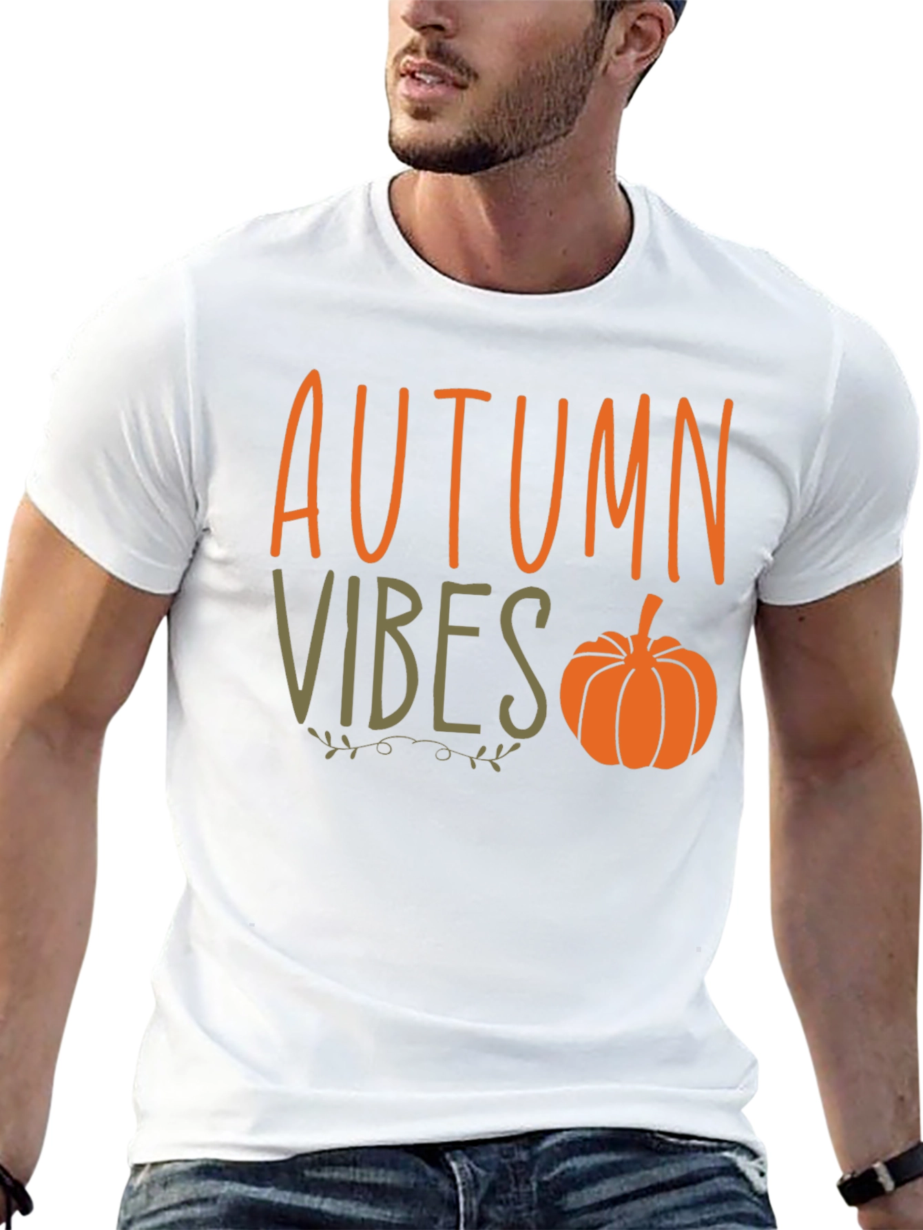 Autumn Vibes Pumpkin Graphic Tee - Stylish Fall Apparel