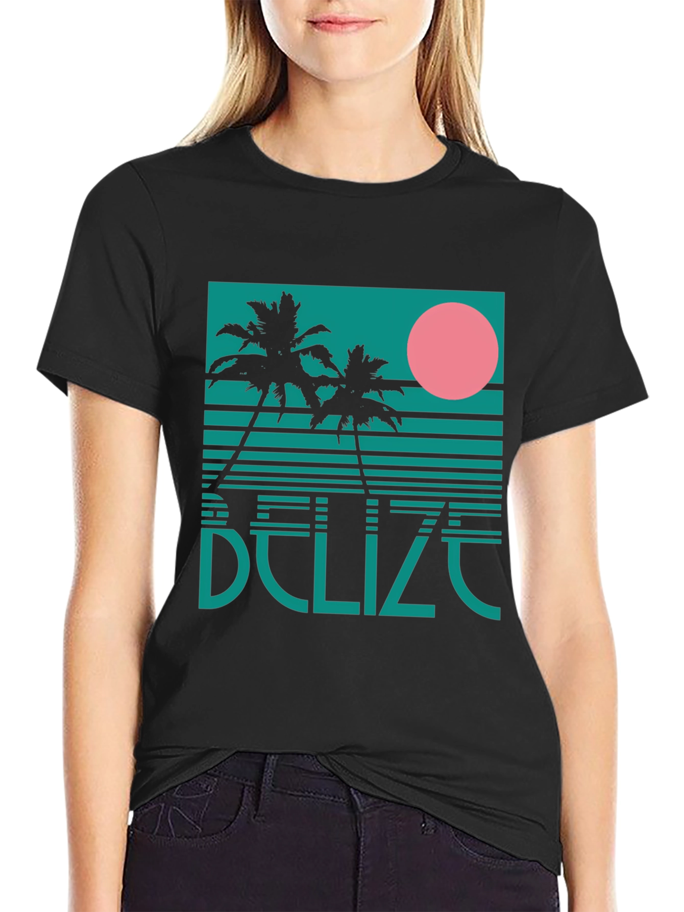 Belize Retro Palm Tree Graphic T-Shirt