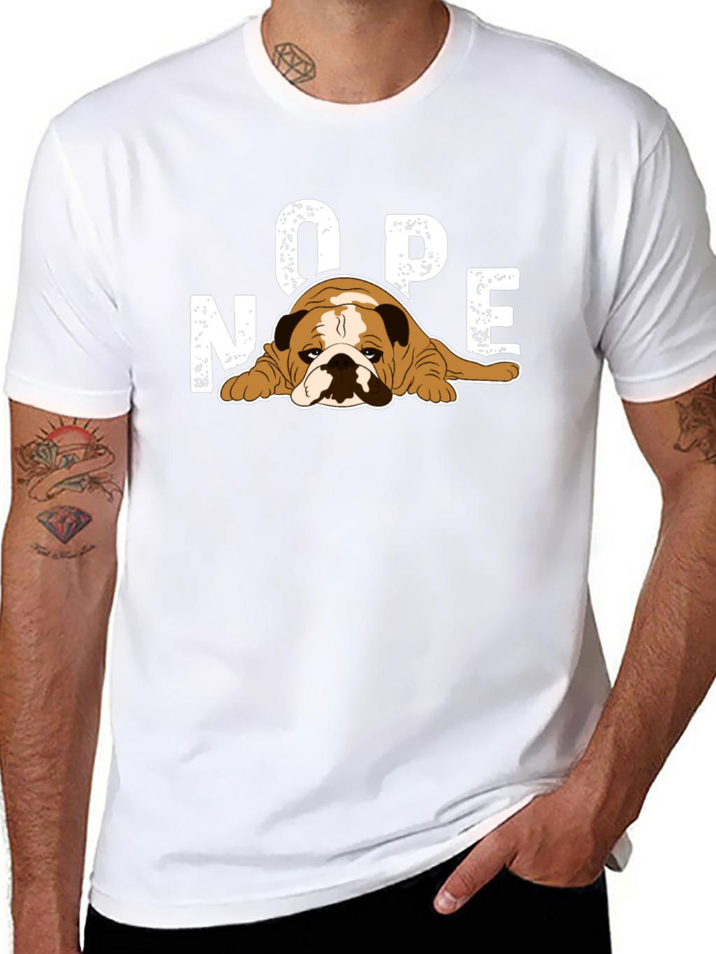 Nope Bulldog Graphic T-Shirt