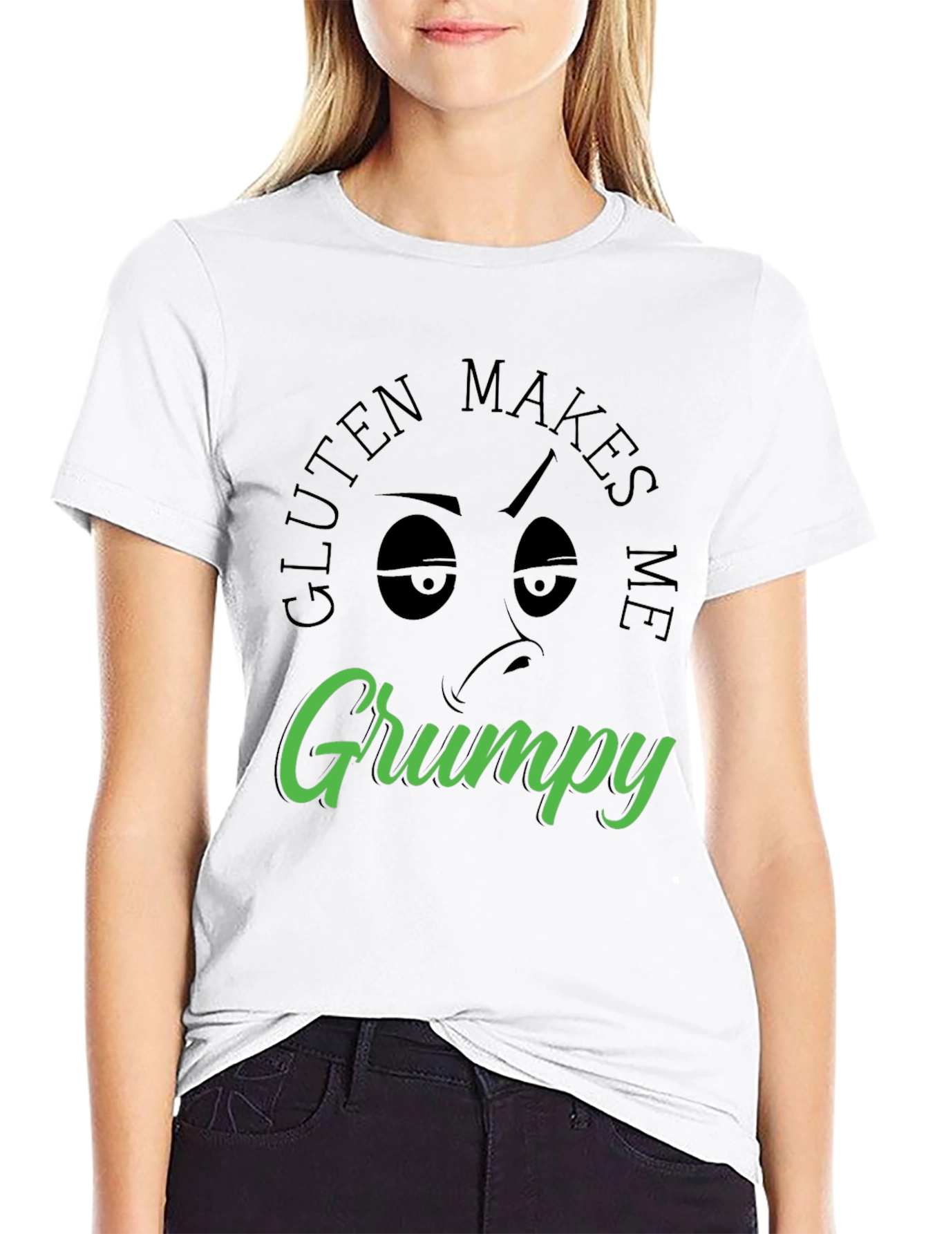 Gluten Makes Me Grumpy T-Shirt - Black