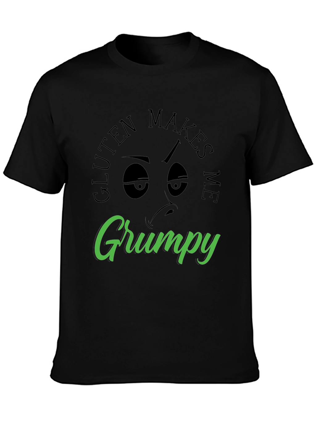 Gluten Makes Me Grumpy T-Shirt - Black